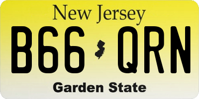 NJ license plate B66QRN