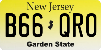 NJ license plate B66QRO