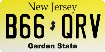 NJ license plate B66QRV