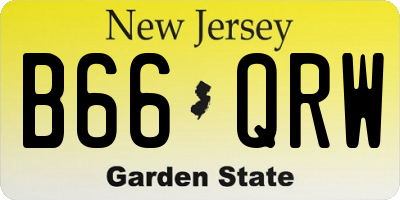 NJ license plate B66QRW