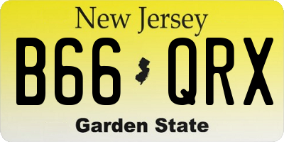 NJ license plate B66QRX