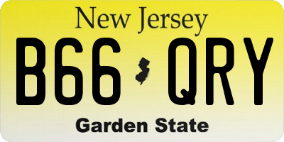NJ license plate B66QRY