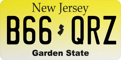 NJ license plate B66QRZ