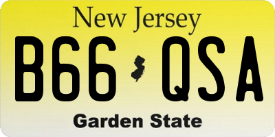 NJ license plate B66QSA