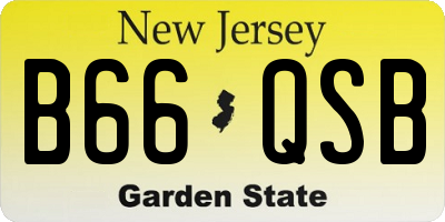 NJ license plate B66QSB
