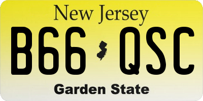 NJ license plate B66QSC