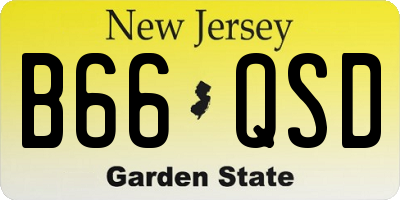 NJ license plate B66QSD