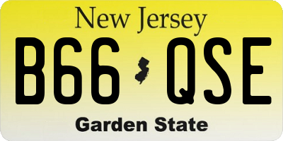 NJ license plate B66QSE