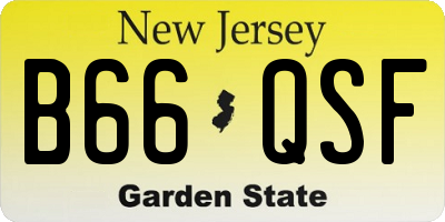 NJ license plate B66QSF