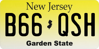 NJ license plate B66QSH