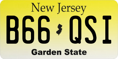 NJ license plate B66QSI