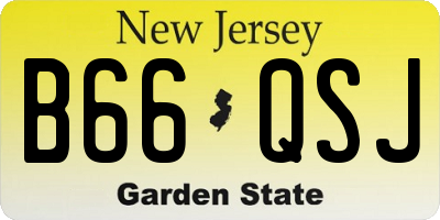 NJ license plate B66QSJ