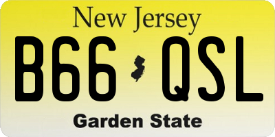 NJ license plate B66QSL