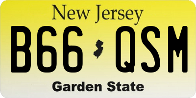 NJ license plate B66QSM