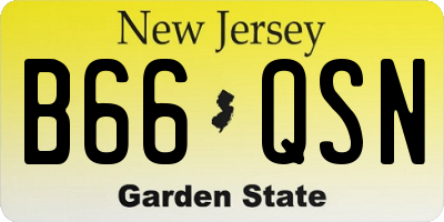 NJ license plate B66QSN