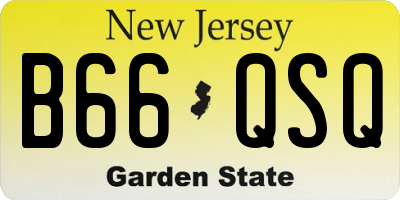 NJ license plate B66QSQ