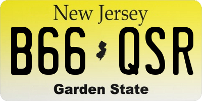 NJ license plate B66QSR