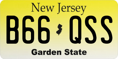 NJ license plate B66QSS