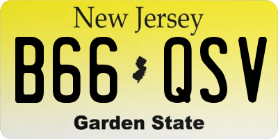 NJ license plate B66QSV