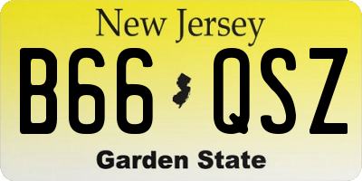 NJ license plate B66QSZ