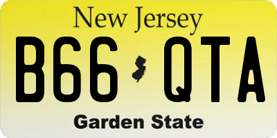 NJ license plate B66QTA