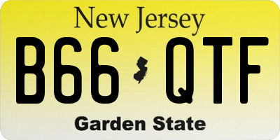NJ license plate B66QTF