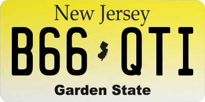 NJ license plate B66QTI
