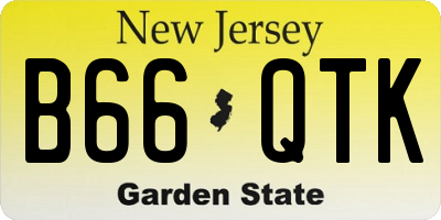 NJ license plate B66QTK
