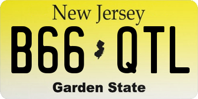 NJ license plate B66QTL