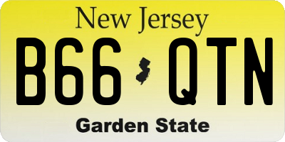NJ license plate B66QTN