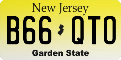 NJ license plate B66QTO