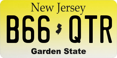 NJ license plate B66QTR