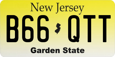 NJ license plate B66QTT