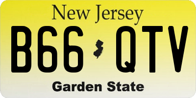 NJ license plate B66QTV