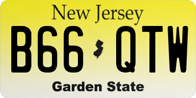 NJ license plate B66QTW