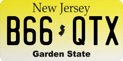 NJ license plate B66QTX