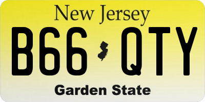 NJ license plate B66QTY