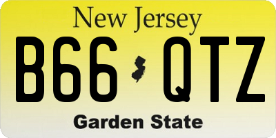 NJ license plate B66QTZ