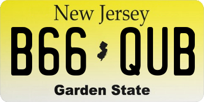 NJ license plate B66QUB