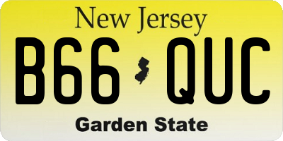 NJ license plate B66QUC