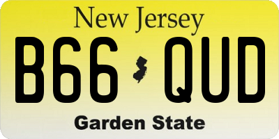 NJ license plate B66QUD