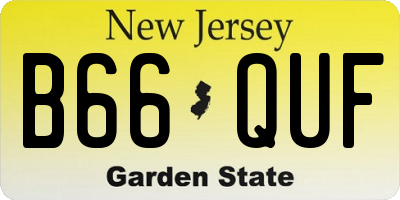 NJ license plate B66QUF