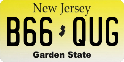 NJ license plate B66QUG