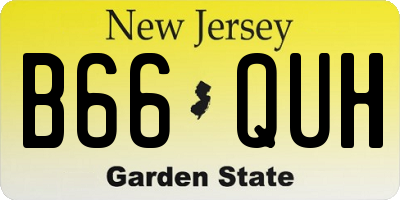 NJ license plate B66QUH