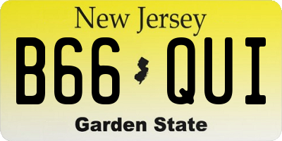 NJ license plate B66QUI