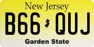 NJ license plate B66QUJ