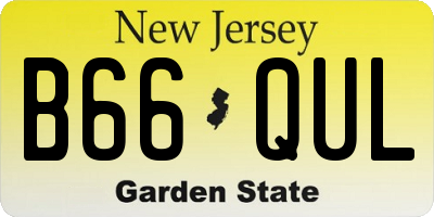 NJ license plate B66QUL
