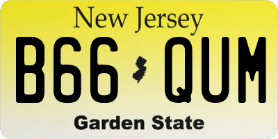 NJ license plate B66QUM