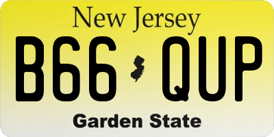 NJ license plate B66QUP
