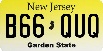 NJ license plate B66QUQ